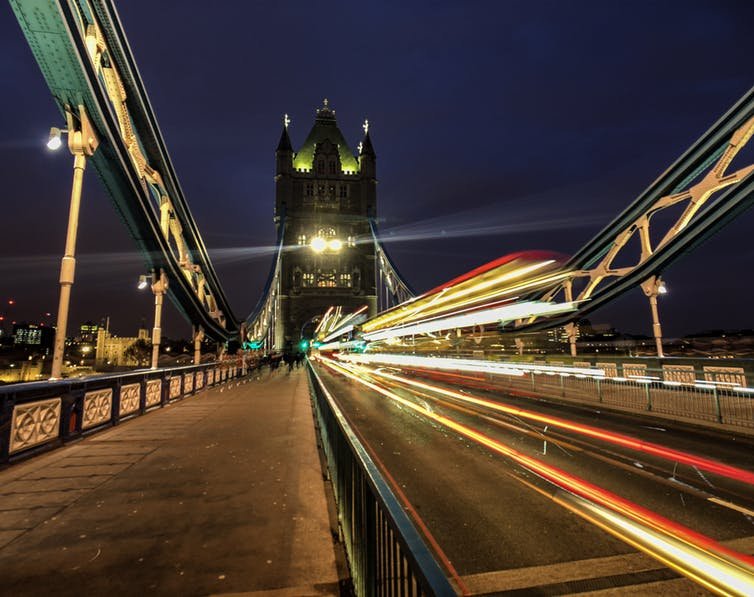 long exposure of London’s Tower Bridge using iPhone 8 Plus